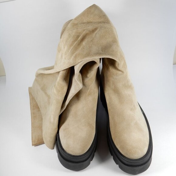 Free People London Calling Wedge Over-the-Knee Boots Size 37 7 Stone Suede NEW - Picture 8 of 15